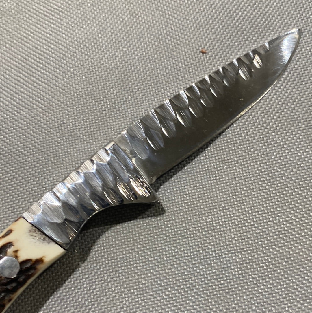FD-027 Custom Axis Antler Handle D2 steel fixed blade