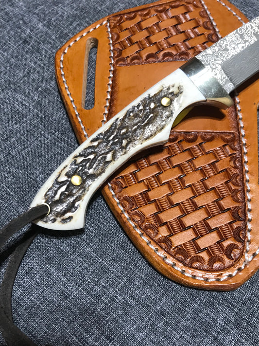 FX-002 Axis Antler Hunting Knife w/ ball bearing steel blade