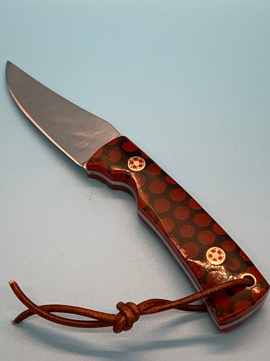 FX-023 Red Honeycomb Hunting Knife w/D2 Steel Blade