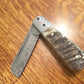 FD-033 Custom Ram Horn Folding Razor Blade Knife / Engraved