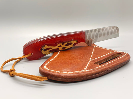 FX-064 Cholla Cactus handle w/ fixed Hammered Steel Blade