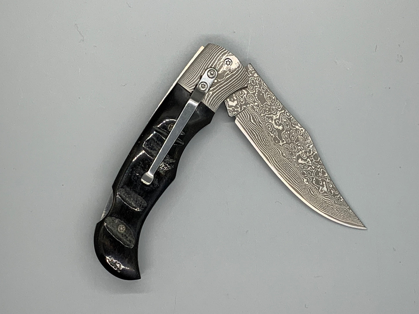 FD-003 Black Buck Folding Knife/ Custom handle/Steel Blade