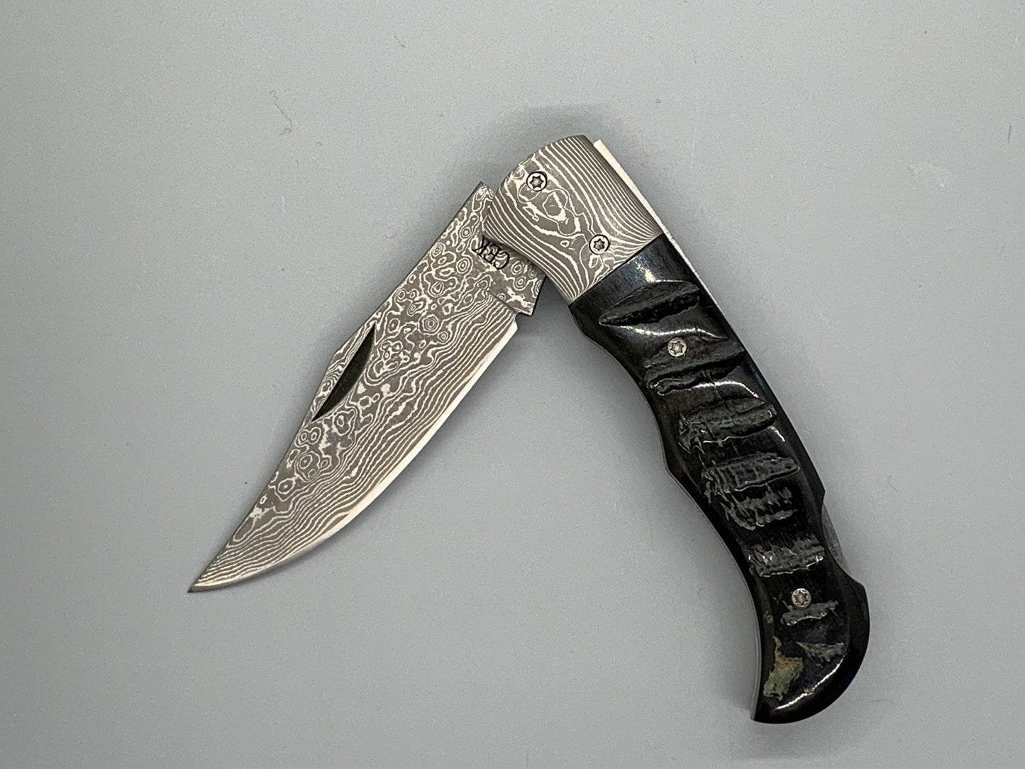 FD-003 Black Buck Folding Knife/ Custom handle/Steel Blade