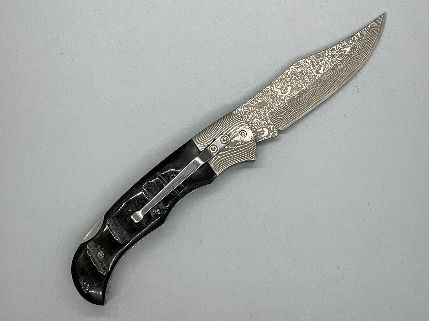 FD-003 Black Buck Folding Knife/ Custom handle/Steel Blade