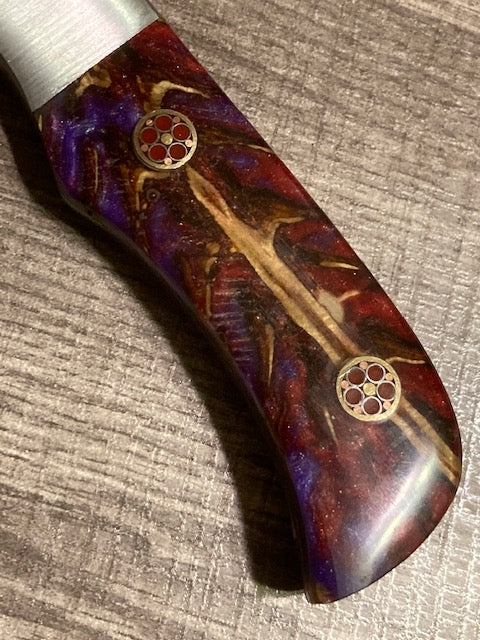 FX-080 PINE CONE HANDLE D2 STEEL FIXED BLADE KNIFE