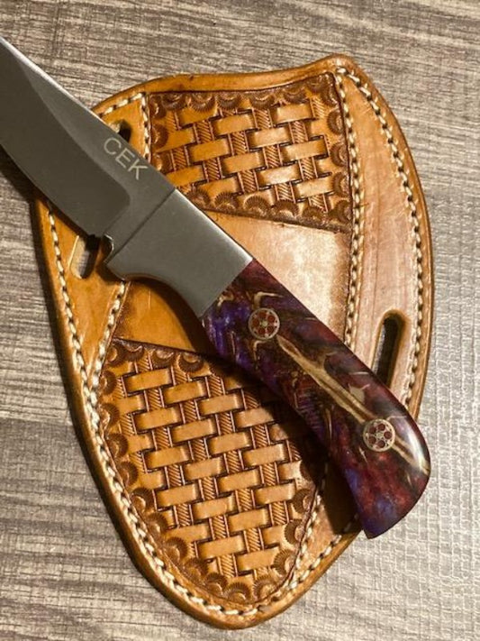 FX-080 PINE CONE HANDLE D2 STEEL FIXED BLADE KNIFE