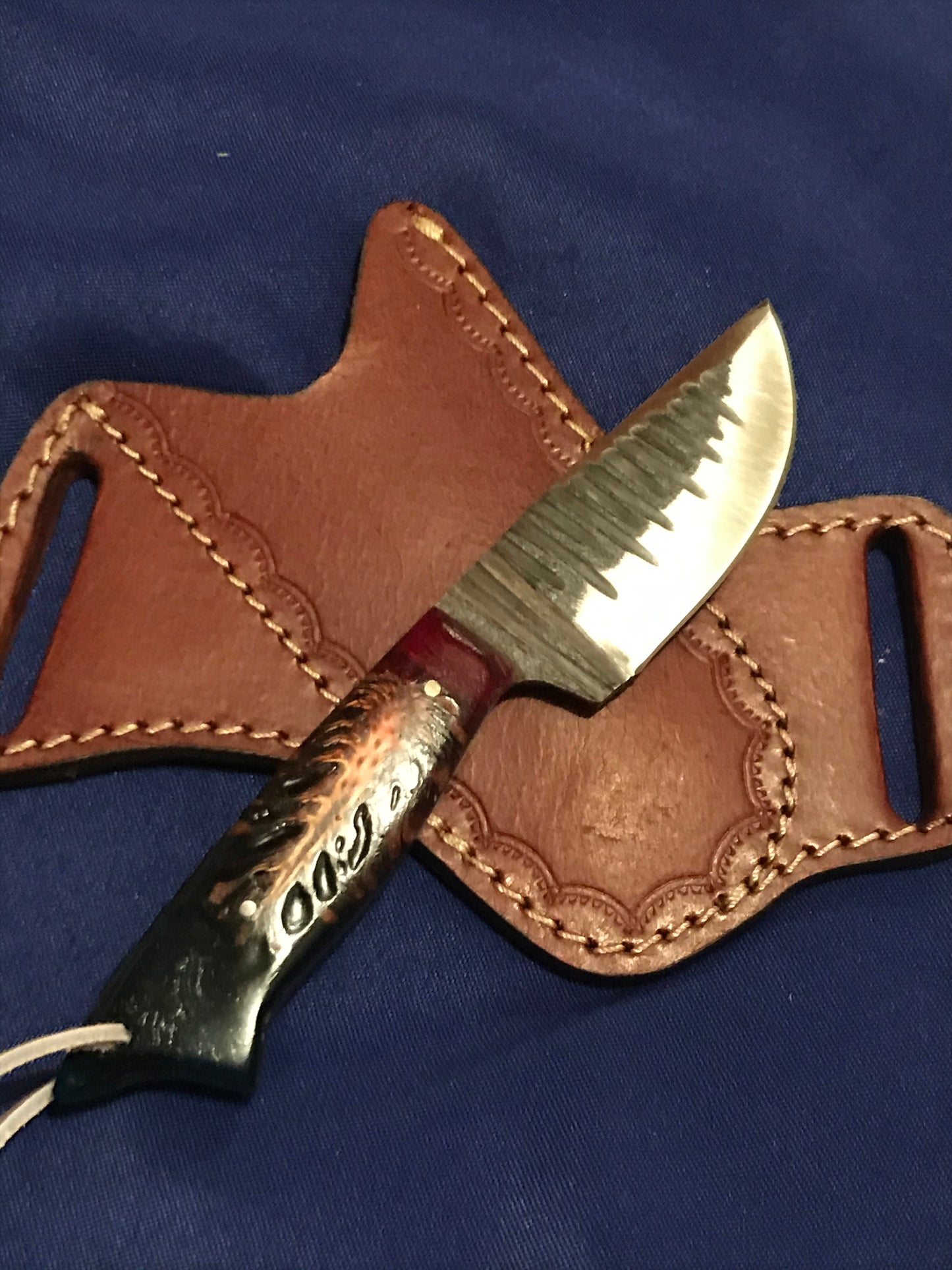 FX-086 PINE CONE HANDLE WIDE BLADE 440C STEEL BLADE KNIFE