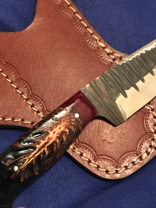 FX-086 PINE CONE HANDLE WIDE BLADE 440C STEEL BLADE KNIFE