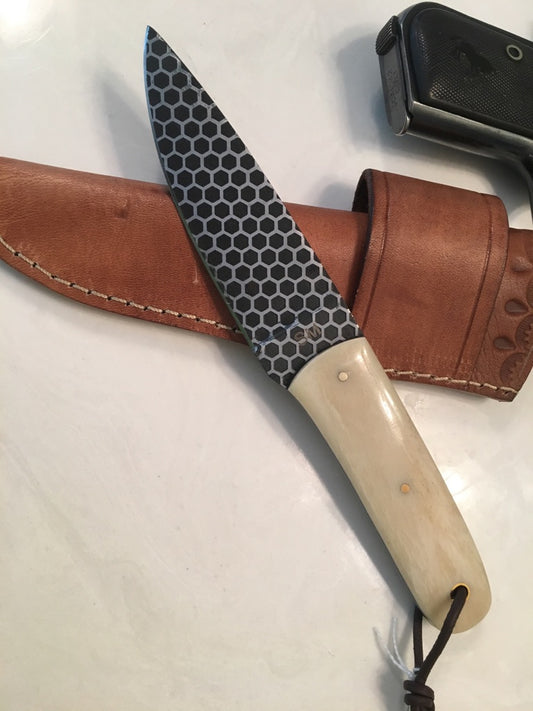 FX-014 Camel Bone Honey Comb blade Knife