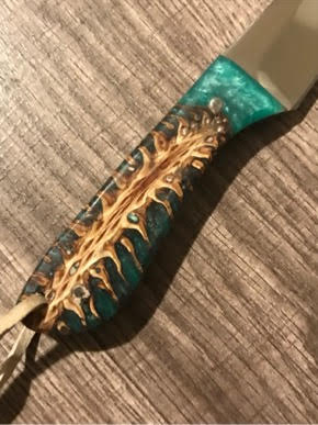 FX-053 Pine Cone Handle  440c steel  Knife