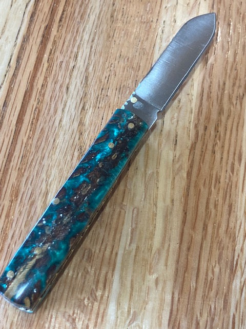 FX-055 Pine Cone Handle 440c steel pocket knife / green