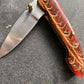 FD-1056 Pine Cone Handle 440c steel  pocket knife / red