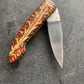 FD-1056 Pine Cone Handle 440c steel  pocket knife / red