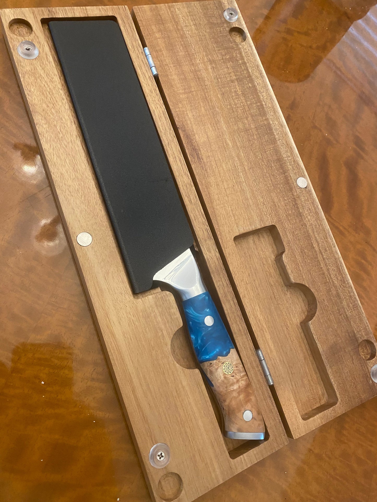 KC-002A  Kitchen knife w/ Burlwood Maple and resin handle