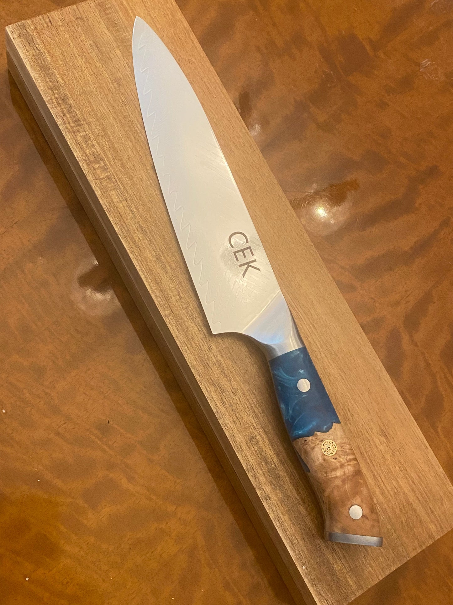 KC-002A  Kitchen knife w/ Burlwood Maple and resin handle