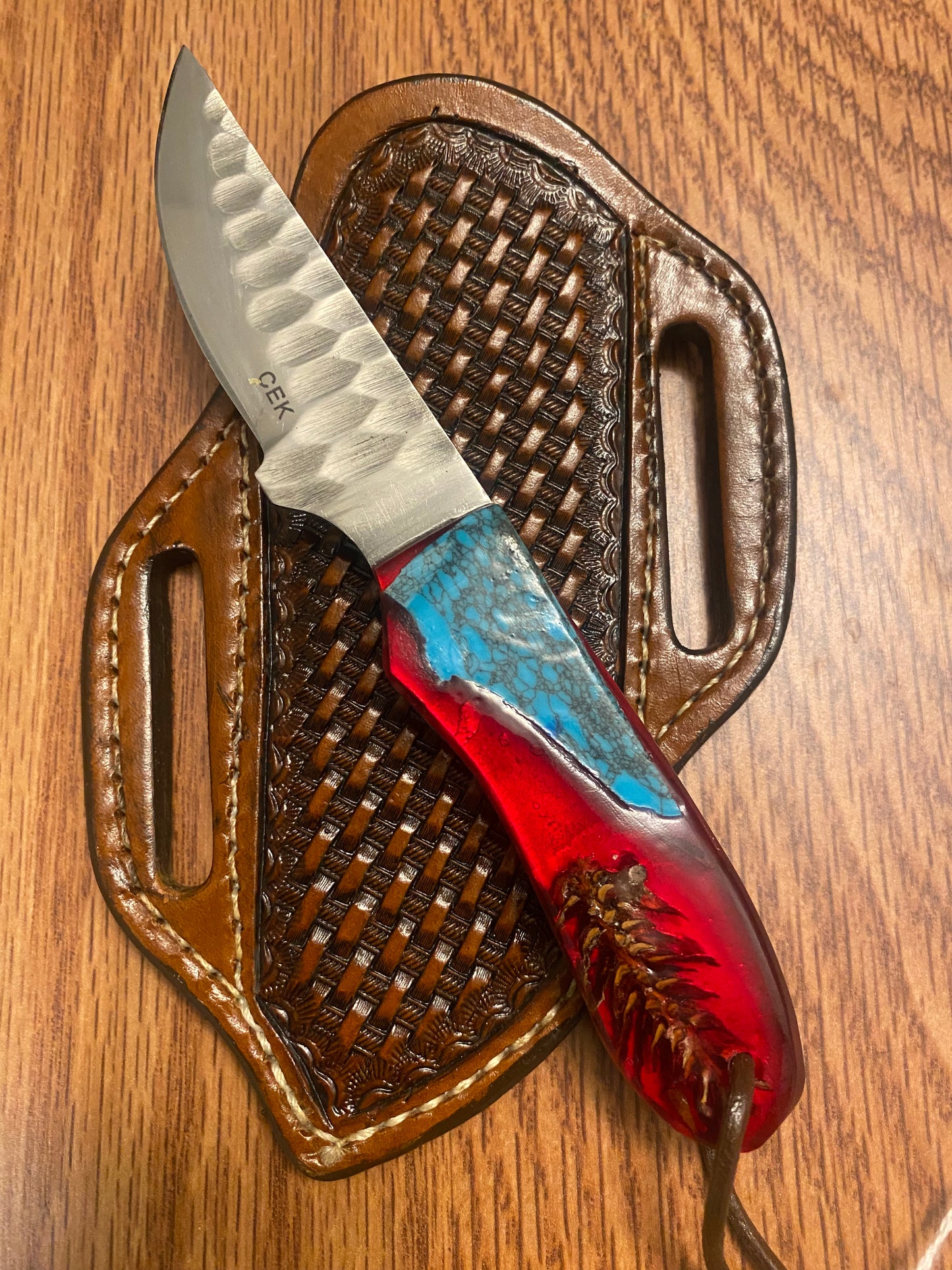 FX-106 Pine Cone / Turquoise Handle Knife