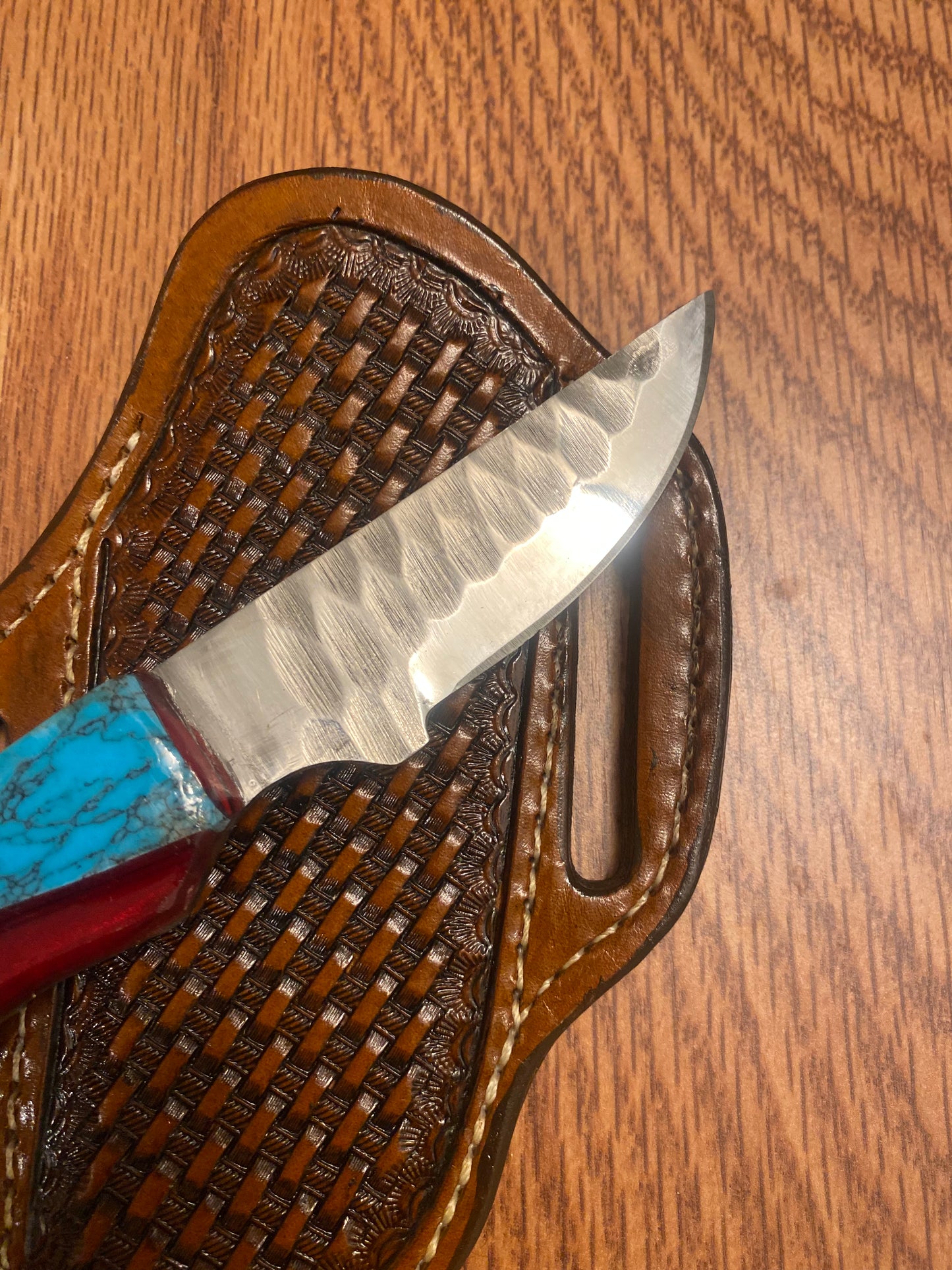 FX-106 Pine Cone / Turquoise Handle Knife