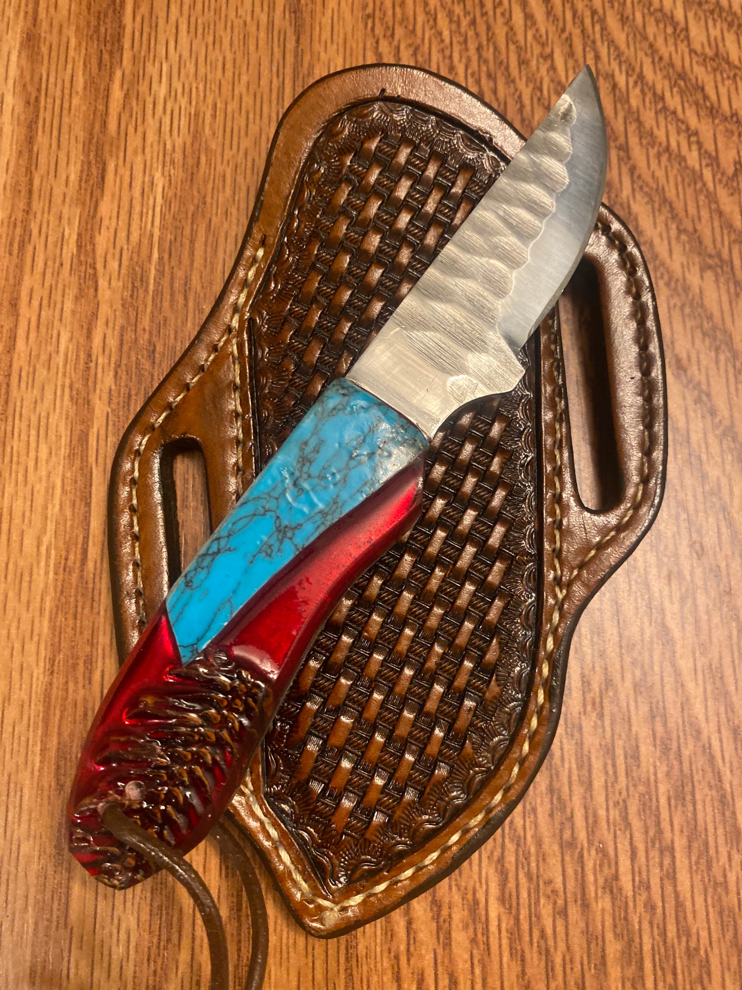 FX-106 Pine Cone / Turquoise Handle Knife