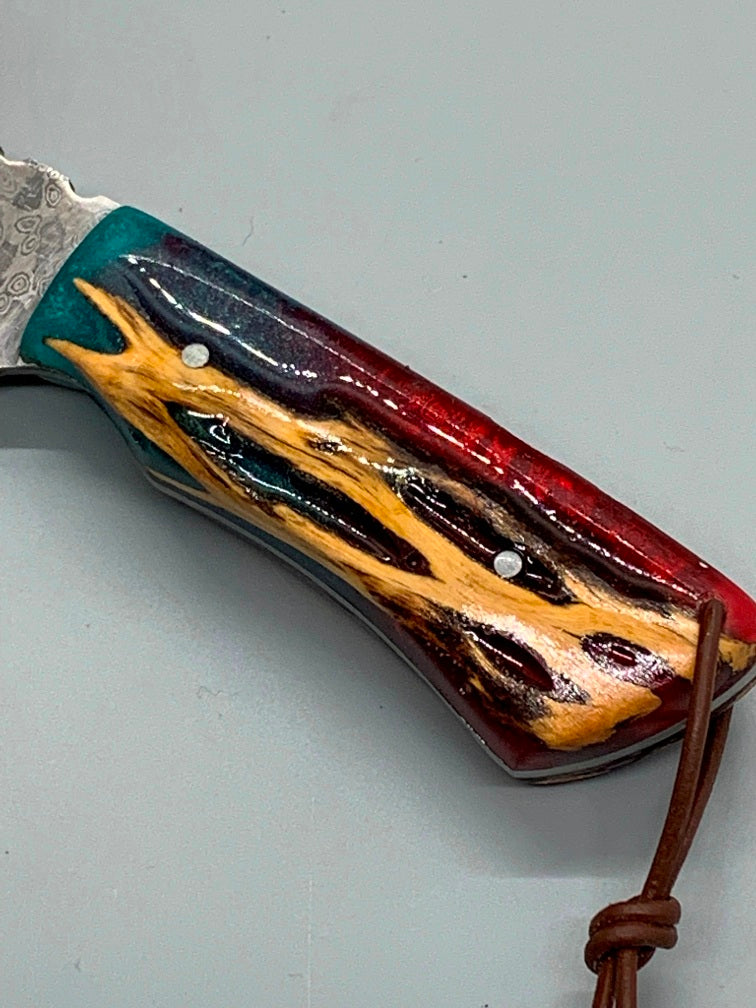 FX-079 Cholla Cactus handle w/ a 52100 Damascus blade