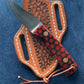 FX-023 Red Honeycomb Hunting Knife w/D2 Steel Blade