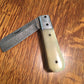 FD-031 Custom Camel Bone Folding Razor Blade Knife / Engraved
