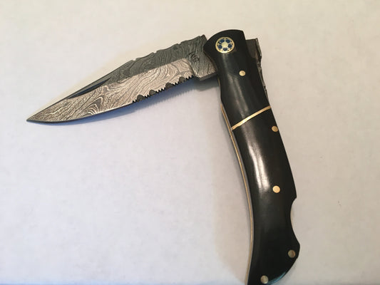 FD-010 BULL HORN FOLDING DRESS KNIFE