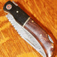 FD-009 Bull Horn Burl Wood Handle Folding Knife with pocket clip