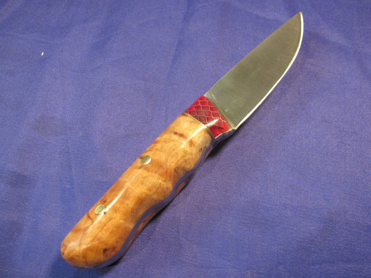 FX-039 Flaming Maple with Red CTEK Bolster Hunting Knife