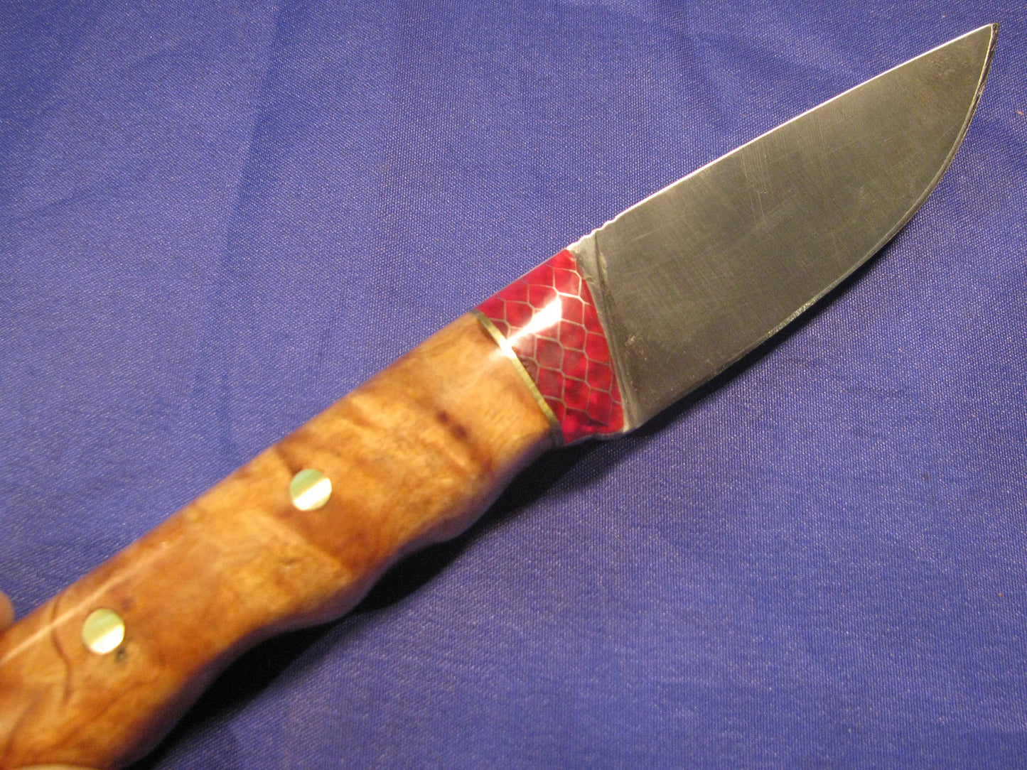 FX-039 Flaming Maple with Red CTEK Bolster Hunting Knife