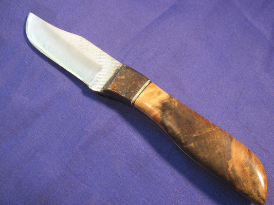 FX-111 SPALTED BUCKEYE WITH METEORITE BOLSTER  HUNTING KNIFE