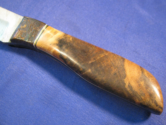 FX-111 SPALTED BUCKEYE WITH METEORITE BOLSTER  HUNTING KNIFE