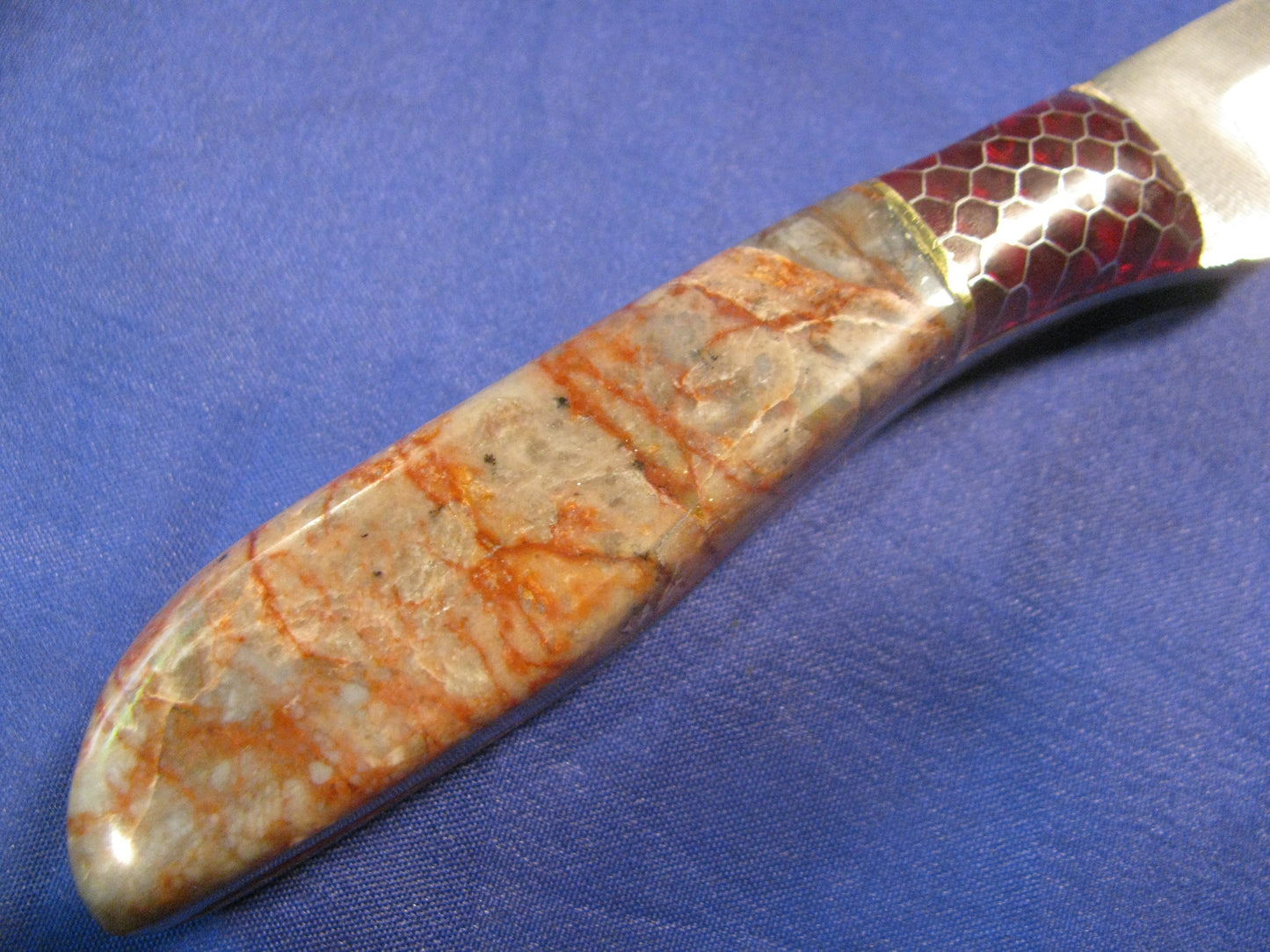 FX-045 JASPER WITH RED CTEK BOLSTER HUNTING KNIFE