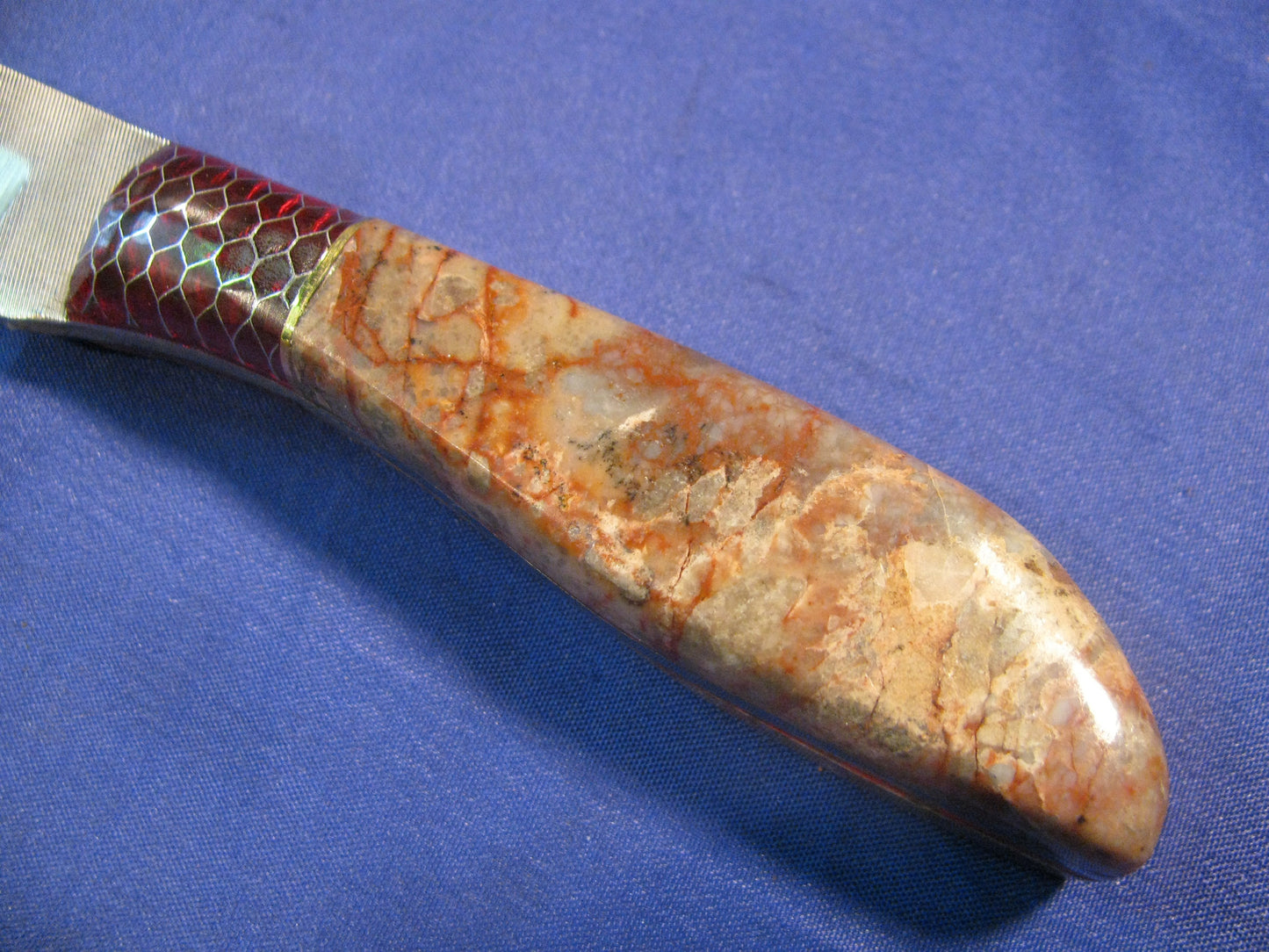 FX-045 JASPER WITH RED CTEK BOLSTER HUNTING KNIFE