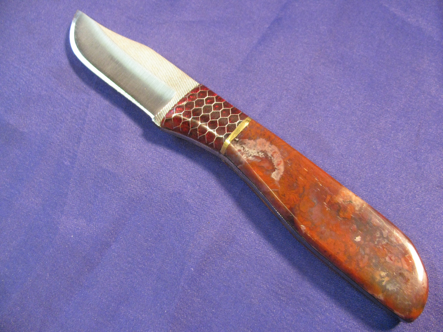 FX-048 RED JASPER WITH RED CTEK BOLSTER HUNTING KNIFE