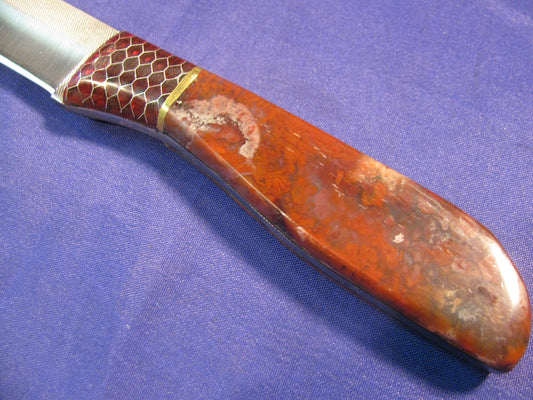 FX-048 RED JASPER WITH RED CTEK BOLSTER HUNTING KNIFE