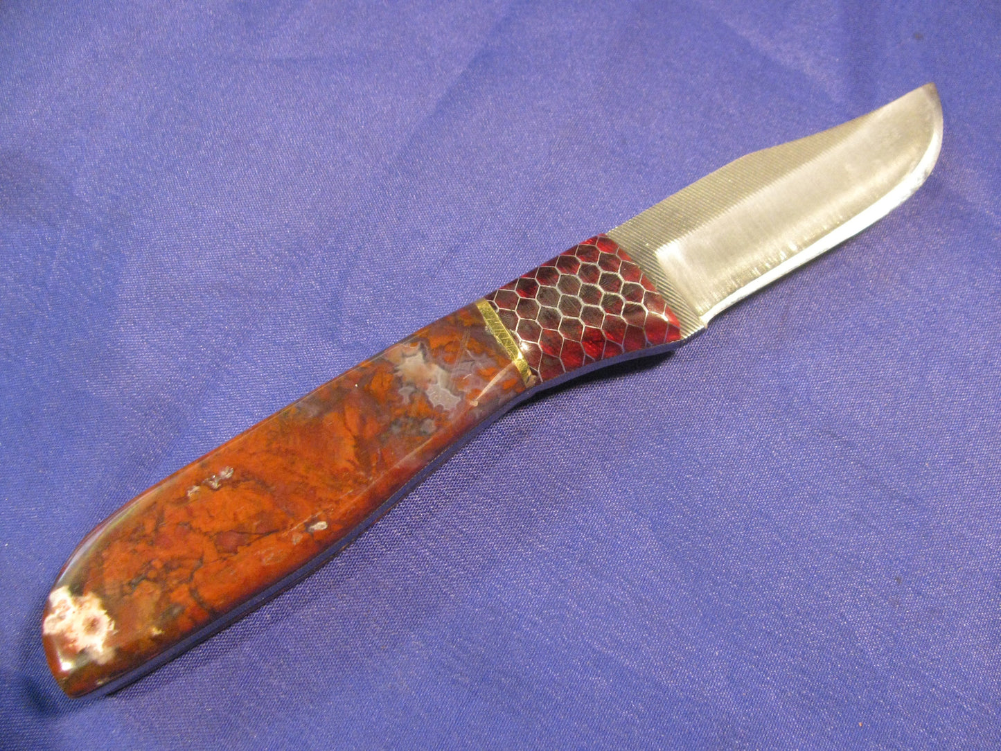 FX-048 RED JASPER WITH RED CTEK BOLSTER HUNTING KNIFE