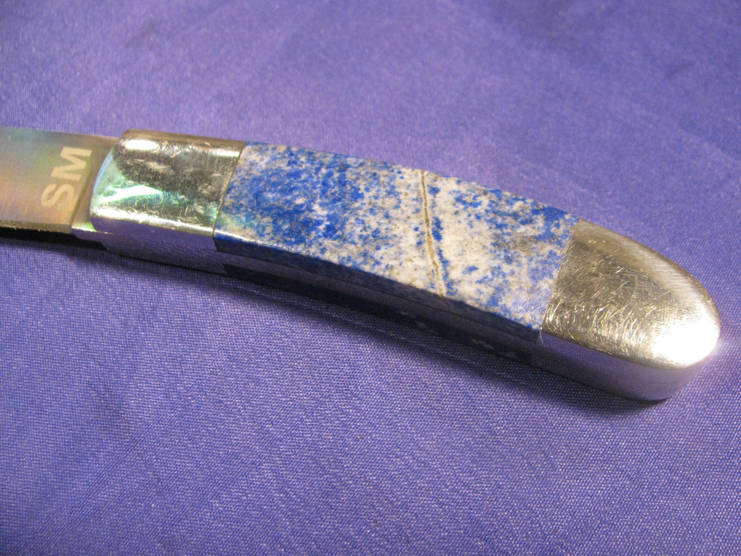 FX-005 Blue Lapis Handle/Caping/ Skinner  Knife W/leather sheath