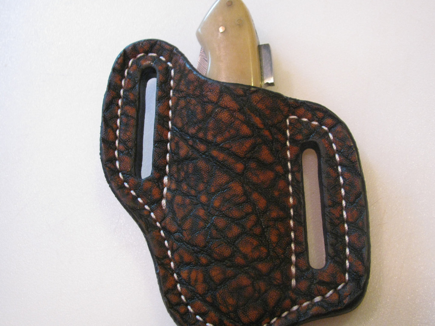 SHTH-003 Elephant Leather Pancake Style Knife Sheath