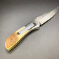 FD-027 Custom Axis Antler Handle w/ Damascus folded style blade