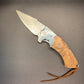 FD-040 Burlwood Maple handle w/52100 Damascus Fold blade