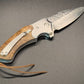 FD-040 Burlwood Maple handle w/52100 Damascus Fold blade