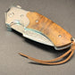 FD-040 Burlwood Maple handle w/52100 Damascus Fold blade