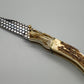 FD-060 Stag Antler handle w/Honeycome 440c blade