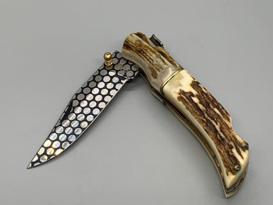 FD-060 Stag Antler handle w/Honeycome 440c blade