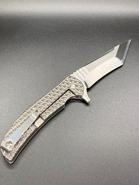 FD-012 Diamond Plate Folding Knife w/ Tanto Blade