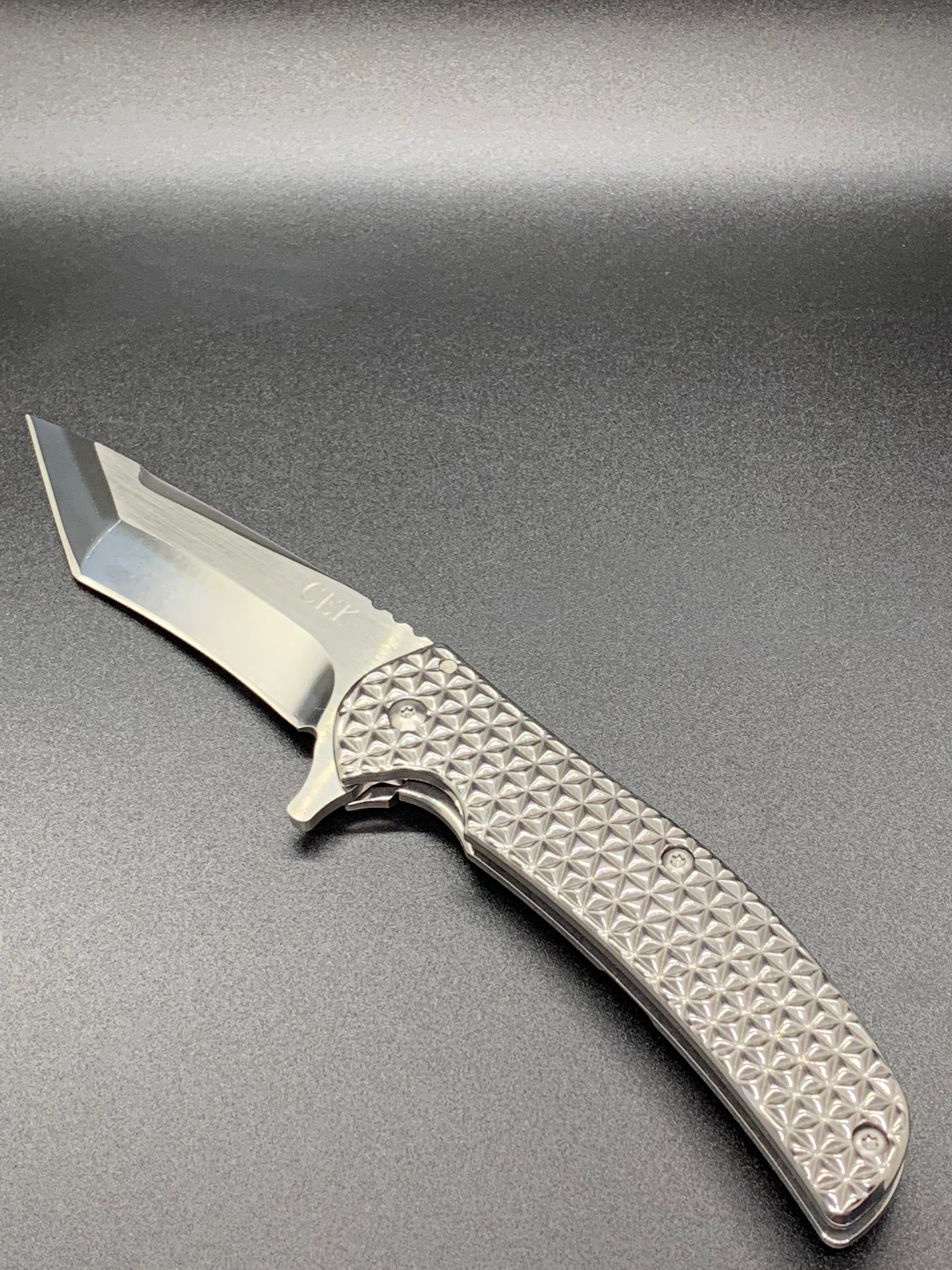 FD-012 Diamond Plate Folding Knife w/ Tanto Blade