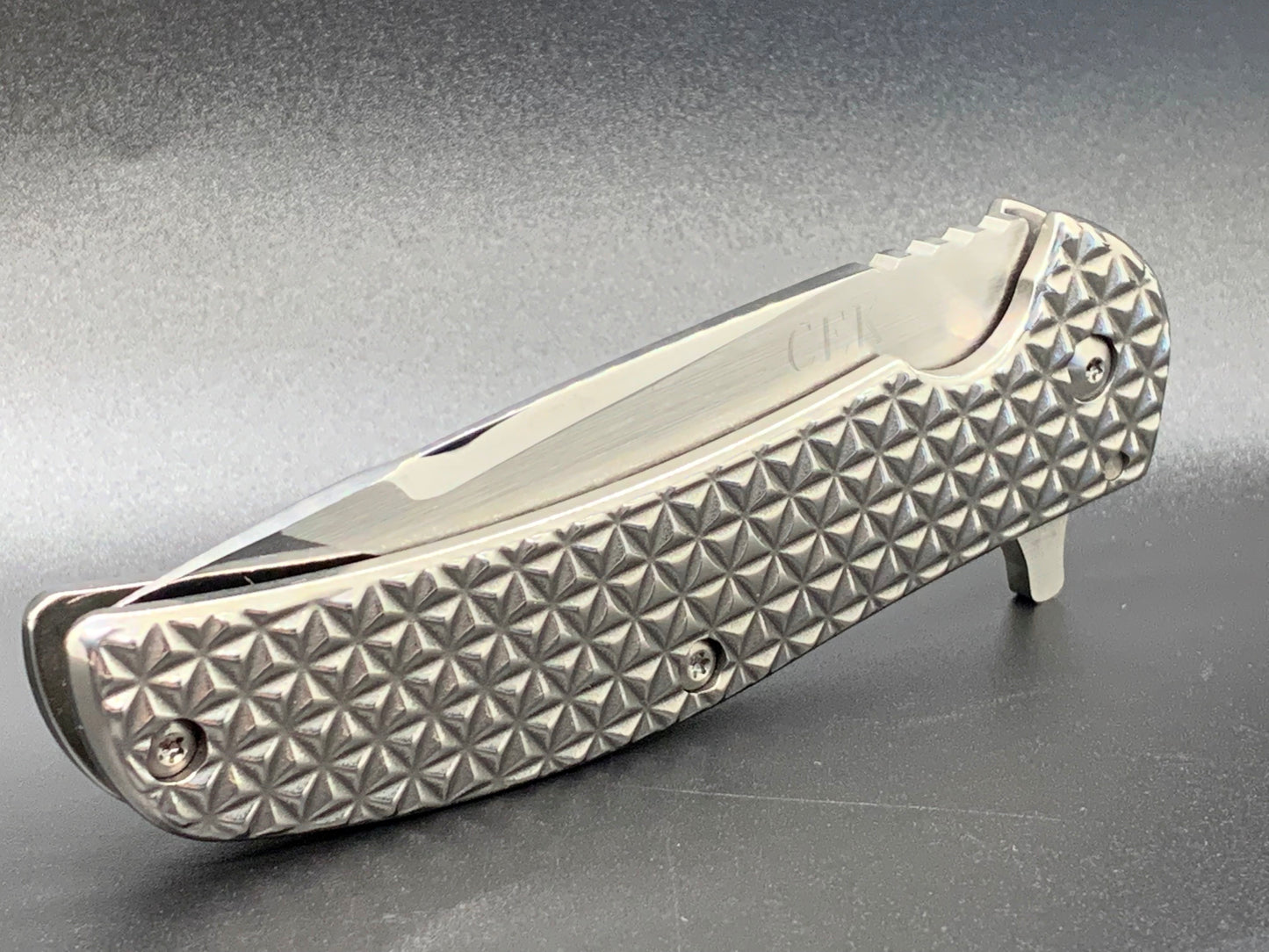 FD-012 Diamond Plate Folding Knife w/ Tanto Blade