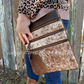 ZB1-A Leather and Cowhide Crossbody Purse