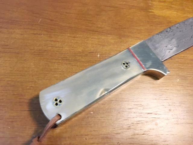 FX-011 Buffalo Horn Handle Knife w/ ball bearing steel blade (52100 steel)
