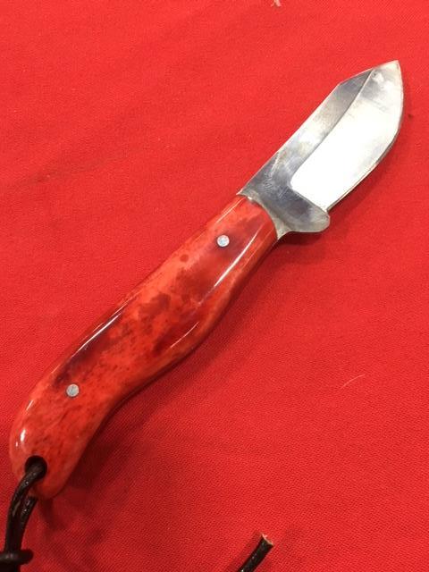 FX-034 D2 STEEL SKINNING KNIFE  BONE HANDLE